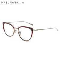 MASUNAGA增永眼镜男女手工复古全框眼镜架配镜近视光学镜架GISELLE #37 红玳瑁框银架