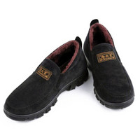 维致 老北京布鞋爸爸鞋 中老年加绒加厚休闲棉鞋保暖防滑透气  WZ6005 棕色 39