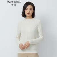 雪莲 SNOW LOTUS秋冬山羊绒半高领女套头衫针织衫羊绒衫 282028 白色 105