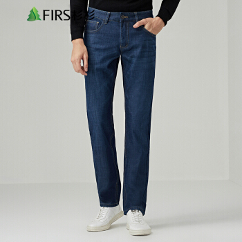 杉杉（FIRS）牛仔裤男 2019年秋冬时尚简约水洗宽松青年牛仔裤 FIRSNK7609425深蓝 38