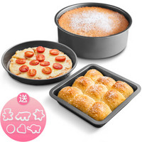 魔幻厨房(Magic Kitchen) 烘焙工具套装 披萨盘蛋糕模具方形烤盘 饼干面包西点烤箱烘培模具三件套