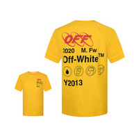 OFF WHITE 19秋冬新品 男士黄色Logo印花图案棉质圆领短袖T恤 OMAA078F191850166010 S码