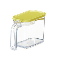 阿司倍鹭（ASVEL）日本家用调料盒塑料调料罐 调味品储物置物盒子带勺附标签纸 黄色480ml