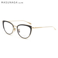 MASUNAGA增永眼镜男女手工复古全框眼镜架配镜近视光学镜架GISELLE #49 黑框金架