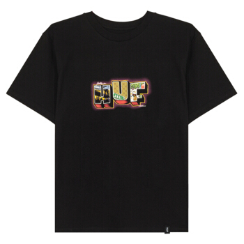 HUF 男士黑色短袖T恤 TS00573-BLACK-S