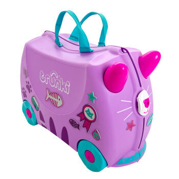 Trunki 儿童行李箱可坐骑拉拽式玩具储物箱户外旅行箱18L-小猫3岁以上