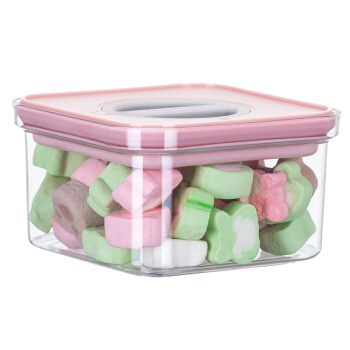 Neoflam 冰箱收纳盒塑料保鲜盒 干果食品罐密封罐谷物杂粮盒储物罐Tritan-SS-S0.6-P粉色盖子
