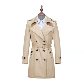 阿尼玛卿/ANEMAQEN 女款翻领中长款风衣 AJW19019/AJW19021 卡其 160/84