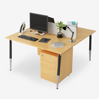 好事达易美职员办公桌 1.2米双人工位B款胡桃色+黑色BHH02