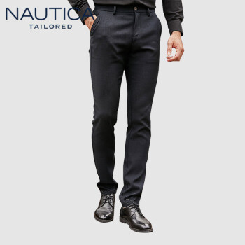 诺帝卡 NAUTICA 2019秋冬新款西裤男士商务正装舒适透气时尚微弹休闲长裤NXK95028 藏青 38