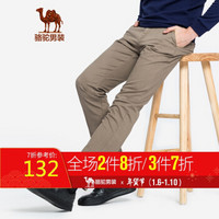 骆驼（CAMEL）男装 青年时尚韩版纯色中腰直筒弹力休闲长裤男 D8P261539 卡其 34