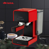 阿里亚特（Ariete）咖啡机 意式半自动 家用浓缩 15Bar泵压式 手动打奶泡系统 1363 红色