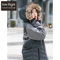 INTERIGHT×REHALL 户外夹克女秋冬季户外服装加绒加厚登山棉滑雪服 黑灰 S码