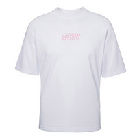 GCDS  男士白色混纺粉色刺绣图案T恤 SS19M020045 01 S