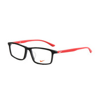 NIKE 耐克 中性款黑色镜框红色镜腿板材全框光学眼镜架眼镜框 7912AF 016 54MM