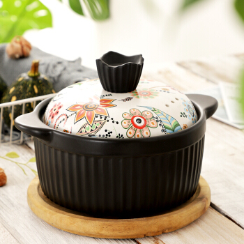 佳佰 波西米亚2.8L砂锅 小汤锅煲汤锅陶瓷锅炖锅 燃气灶明火耐热养生煎中药煲
