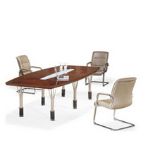 沃盛 HP0332 简约现代实木贴皮钢脚会议桌3200*1500*760