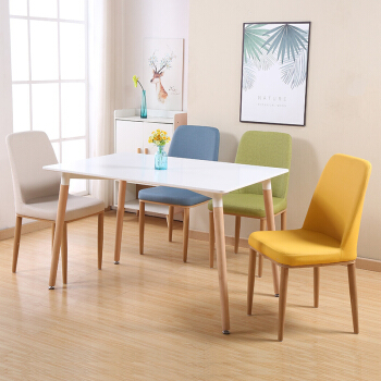 L&S餐桌现代简约饭桌餐椅子家用餐桌椅组合一桌四椅套装CT2