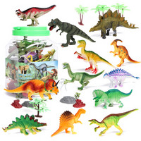 爸爸妈妈（babamama）恐龙 侏罗纪世界霸王龙玩具 儿童动物玩具20件套桶装 BF6907-16（定制）