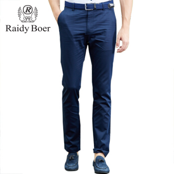 雷迪波尔 Raidy Boer 商务休闲斜插袋直筒休闲裤 深蓝色 34/84A/2尺6