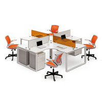 金海马/kinhom 现代简约 工作桌 组合职员桌 办公桌  4人卡位（不含柜）7602-BS-D003