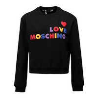LOVE MOSCHINO 莫斯奇诺 黑色彩色logo长袖运动衫 W 6 306 28 M 4068 C74 44 女款