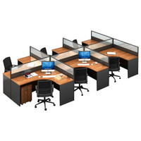 洛克菲勒新款职员办公桌卡座简约现代6人屏风位隔断办公家具组合T字型六人位（含柜含椅子）