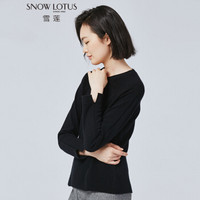 雪莲 SNOW LOTUS秋冬山羊绒简约圆领女套头衫针织衫羊绒衫 798024 R622 115