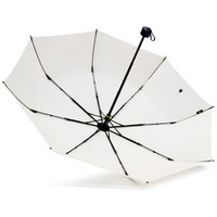 黑柠檬 BLACK LEMON 新款纳米拒水速干雨伞纯色折叠三折伞晴雨两用 温柔米