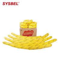 西斯贝尔（SYSBEL）CS0001Y防化类吸附棉条 7.6*120柔软可弯曲定做化学品泄漏应急处理吸附材料黄色12根/箱