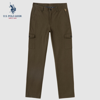 U.S. POLO ASSN. 工装裤男士秋季休闲裤纯棉2019新款潮流时尚裤子5193222011 军绿色 35