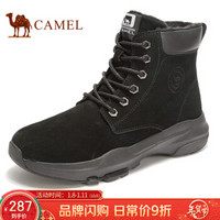 骆驼（CAMEL） 时尚潮流反绒皮男士马丁靴 A942303034 黑色 44