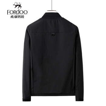 虎都（FORDOO）夹克男2019新品秋季立领修身秋装上衣潮流休闲男装春秋棒球服外套男 305B-1655-P52 黑色 4XL