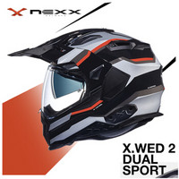 NEXX X.WED2 荒原系列X-PATROL 亚洲版型 旅行全盔碳纤维复合材料头盔 ECE和DOT安全认证 黑银红线条色 3XL