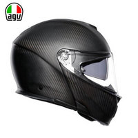 AGV摩托车机车越野双镜片四季拉力个性碳纤维揭面盔全盔头盔 亚光色 XL