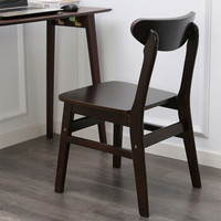 施豪特斯（SHTS）椅子 实木餐椅凳子橡胶木电脑椅客厅休闲椅子Y-01 棕色