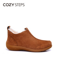 COZY STEPS澳洲羊皮毛一体闲拉链款豆豆鞋女5D476 栗色 35