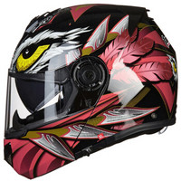 坦克（Tanked Racing）摩托车头盔电动电瓶车头盔双镜片揭面盔四季通用 T270 黑色 鹰  XXL码