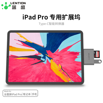 蓝盛 Type-C扩展坞新款iPad Pro拓展坞 苹果mac华为笔记本电脑转换器 安卓手机OTG转接头接U盘TF/SD读卡器