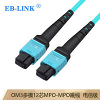 EB-LINK 光纤跳线工程电信级30米MPO-MPO母头多模12芯OM3集束40G光模块MTP跳纤