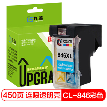 连盛兼容CL-846彩色透明连喷墨盒 适用佳能MX498 MG2400 MG2580S MG2980 MG3080 ts3180 208 308打印机墨盒