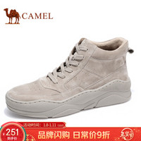 骆驼（CAMEL） 潮流高帮休闲百搭工装男靴 A942234609 沙色 38