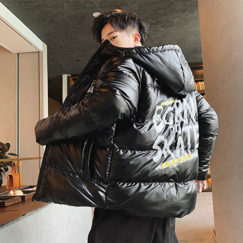 富铤 棉衣男2019冬季新款时尚棉服休闲百搭韩版加厚面包服连帽青年棉袄外套男 GTM-1988 黑色 M