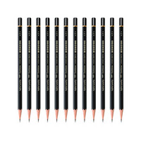 日本蜻蜓（Tombow）绘图木杆铅笔 设计美术素描绘画六角铅笔 12支/盒装 MONO-100 F