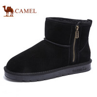 骆驼（CAMEL） 男靴 保暖加绒棉鞋防滑男士雪地靴 A942294209 黑色 39