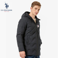 U.S. POLO ASSN.羽绒服2019秋冬季新款连帽时尚潮男百搭中长款休闲舒适防寒外套 6194117166 黑色 2XL