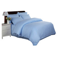 名品居 MINGPINJU  床上用品 蓝色贡缎三件套 床单2.5M*1.8M 被套2.15M*1.65M 枕套0.75*0.51M
