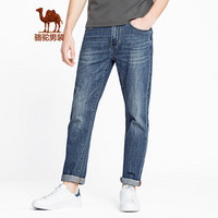 骆驼（CAMEL）男装 中腰水洗牛仔裤微弹直筒男青年长裤子 X8X269192 蓝色 40