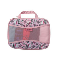 日本凯蒂猫（Hello Kitty）旅行衣物收压缩袋纳袋整理袋收纳包中号M 旅行便携透气可视可手提 卡通可爱粉色