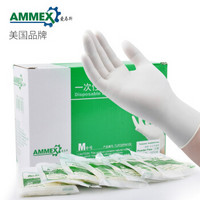 爱马斯(AMMEX) 一次性乳胶橡胶手套无菌灭菌独立包装乳胶手套牙科食品实验100双/盒乳白色TLFCSIP44100